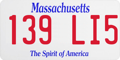 MA license plate 139LI5