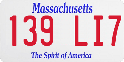 MA license plate 139LI7