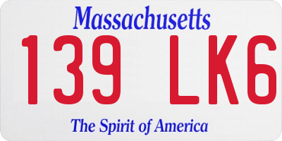 MA license plate 139LK6