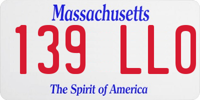 MA license plate 139LL0