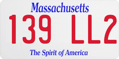MA license plate 139LL2