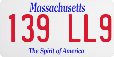 MA license plate 139LL9