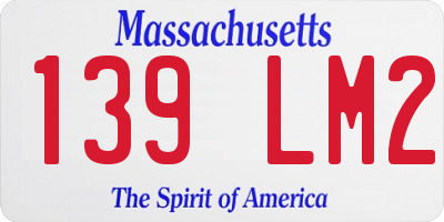 MA license plate 139LM2