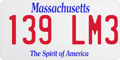 MA license plate 139LM3