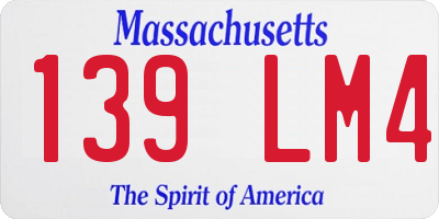 MA license plate 139LM4