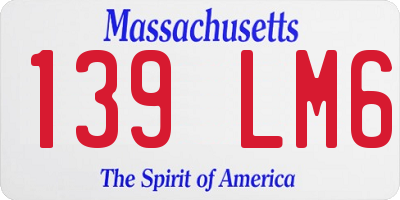 MA license plate 139LM6