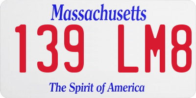 MA license plate 139LM8