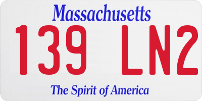MA license plate 139LN2