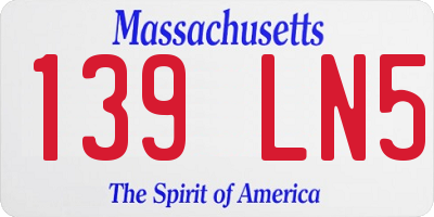 MA license plate 139LN5