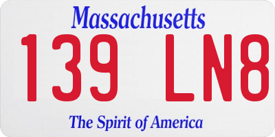MA license plate 139LN8