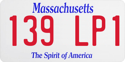 MA license plate 139LP1