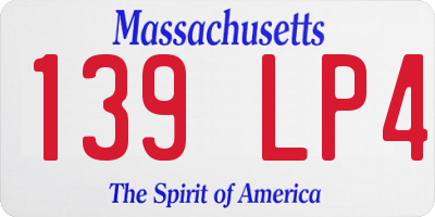 MA license plate 139LP4