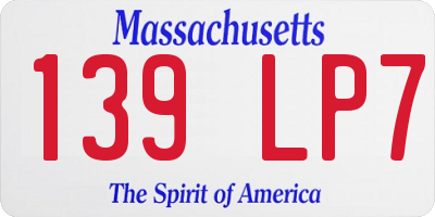 MA license plate 139LP7