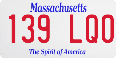 MA license plate 139LQ0
