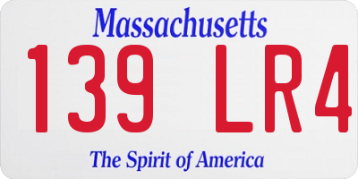 MA license plate 139LR4