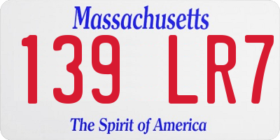 MA license plate 139LR7
