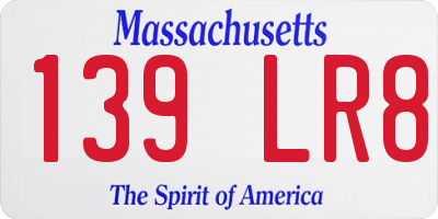 MA license plate 139LR8