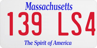 MA license plate 139LS4