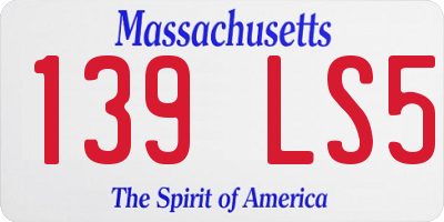 MA license plate 139LS5