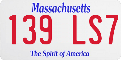 MA license plate 139LS7