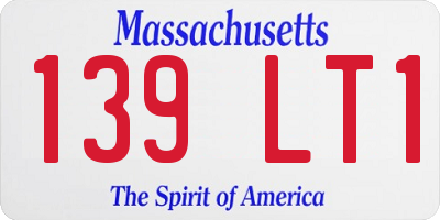 MA license plate 139LT1