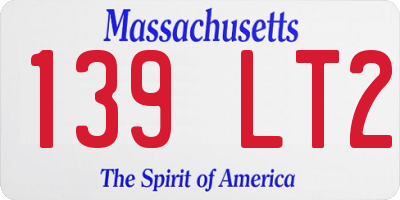 MA license plate 139LT2