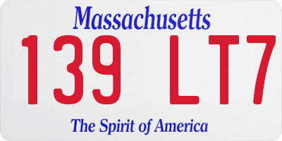 MA license plate 139LT7