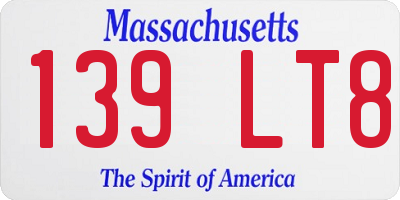 MA license plate 139LT8