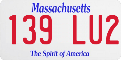 MA license plate 139LU2