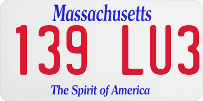 MA license plate 139LU3