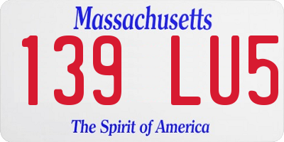 MA license plate 139LU5