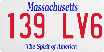 MA license plate 139LV6