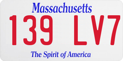 MA license plate 139LV7