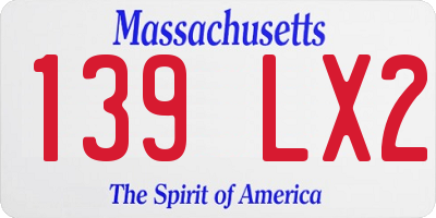 MA license plate 139LX2