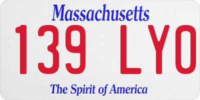 MA license plate 139LY0