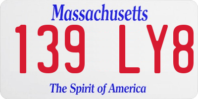 MA license plate 139LY8