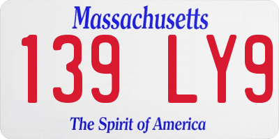 MA license plate 139LY9