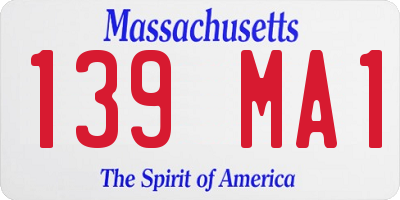 MA license plate 139MA1