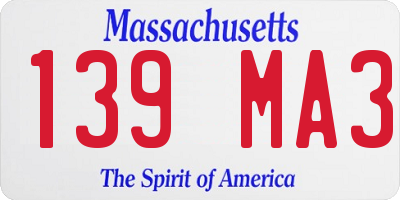 MA license plate 139MA3