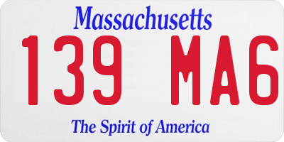 MA license plate 139MA6