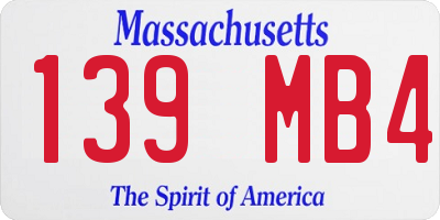 MA license plate 139MB4