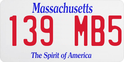MA license plate 139MB5