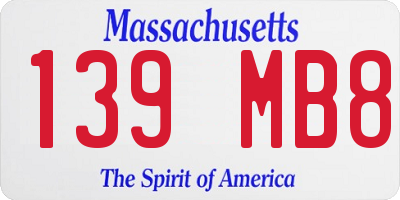 MA license plate 139MB8