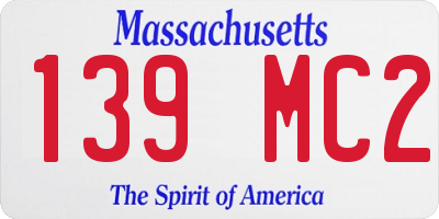 MA license plate 139MC2
