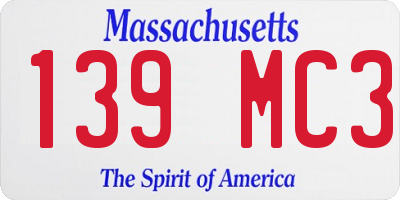 MA license plate 139MC3