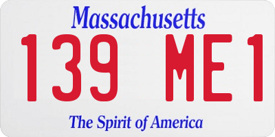 MA license plate 139ME1