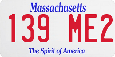 MA license plate 139ME2