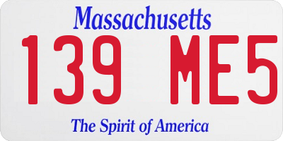 MA license plate 139ME5