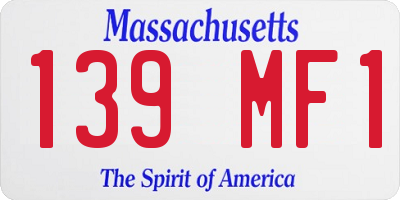 MA license plate 139MF1