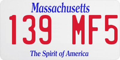 MA license plate 139MF5